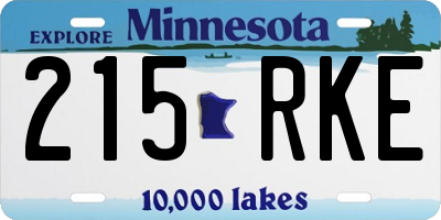 MN license plate 215RKE