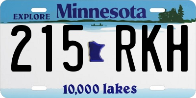 MN license plate 215RKH