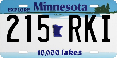 MN license plate 215RKI
