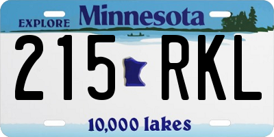 MN license plate 215RKL