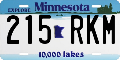 MN license plate 215RKM