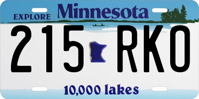 MN license plate 215RKO