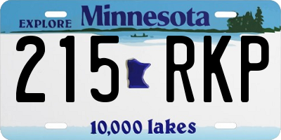 MN license plate 215RKP
