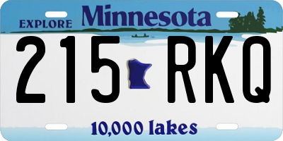 MN license plate 215RKQ