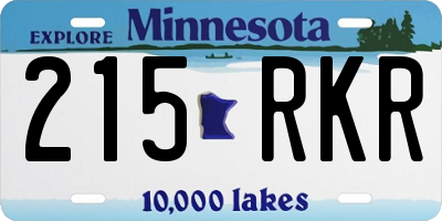MN license plate 215RKR