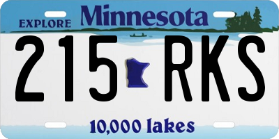 MN license plate 215RKS