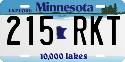 MN license plate 215RKT