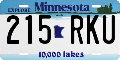 MN license plate 215RKU