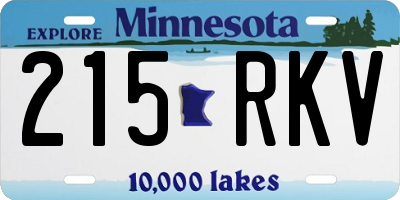 MN license plate 215RKV