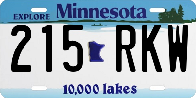 MN license plate 215RKW