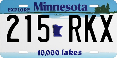 MN license plate 215RKX