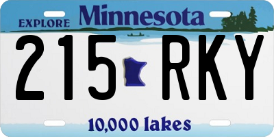 MN license plate 215RKY