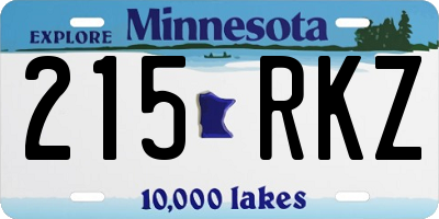 MN license plate 215RKZ