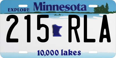 MN license plate 215RLA