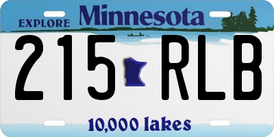 MN license plate 215RLB