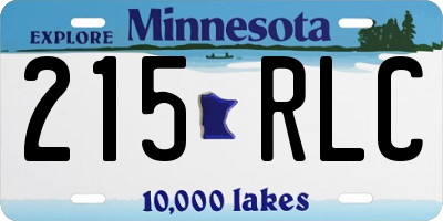 MN license plate 215RLC