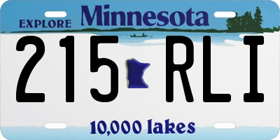 MN license plate 215RLI