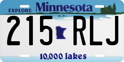 MN license plate 215RLJ