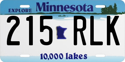 MN license plate 215RLK