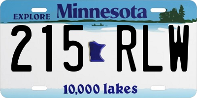 MN license plate 215RLW