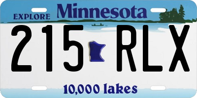 MN license plate 215RLX