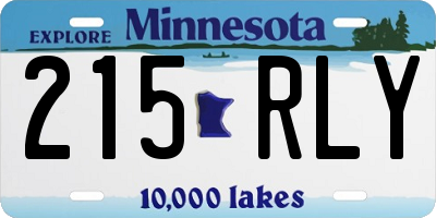 MN license plate 215RLY