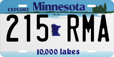 MN license plate 215RMA