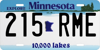 MN license plate 215RME