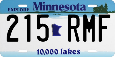 MN license plate 215RMF
