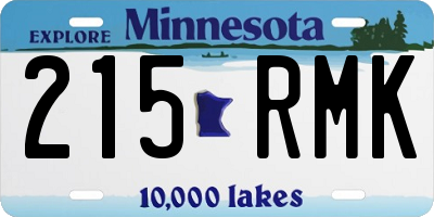 MN license plate 215RMK