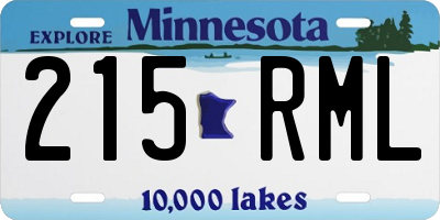 MN license plate 215RML
