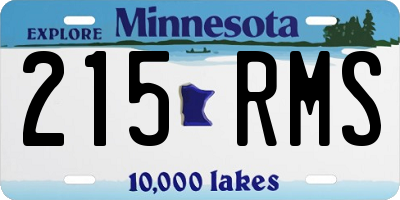 MN license plate 215RMS