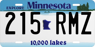 MN license plate 215RMZ