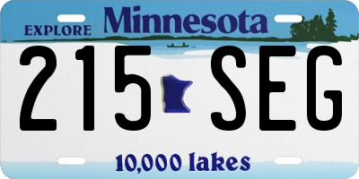 MN license plate 215SEG