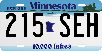 MN license plate 215SEH