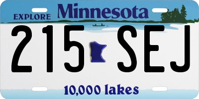 MN license plate 215SEJ