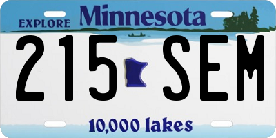 MN license plate 215SEM