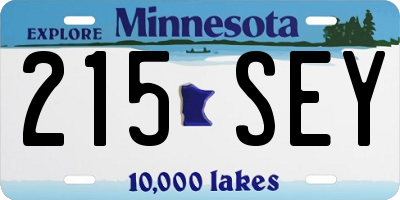 MN license plate 215SEY