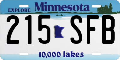 MN license plate 215SFB