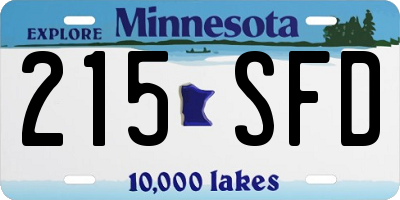 MN license plate 215SFD