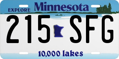 MN license plate 215SFG