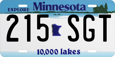 MN license plate 215SGT
