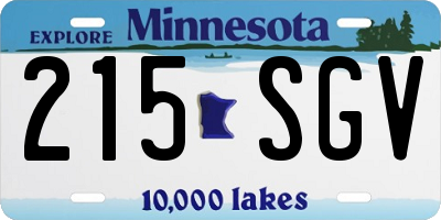 MN license plate 215SGV