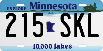 MN license plate 215SKL