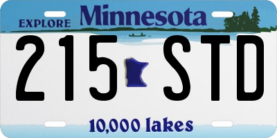 MN license plate 215STD