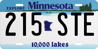 MN license plate 215STE