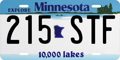 MN license plate 215STF