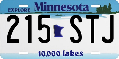 MN license plate 215STJ
