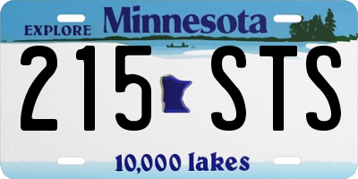 MN license plate 215STS