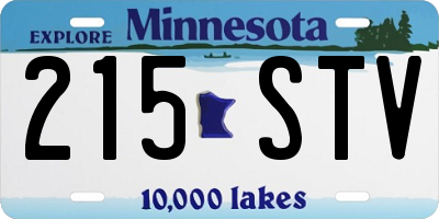 MN license plate 215STV